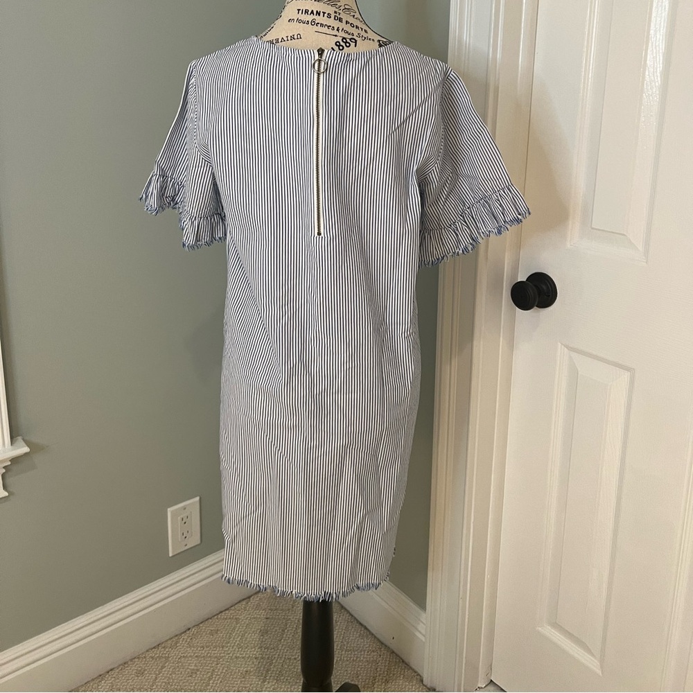 Beach lunch lounge cotton blue/white striped dress | size S | Never Worn - Picture 10 of 11